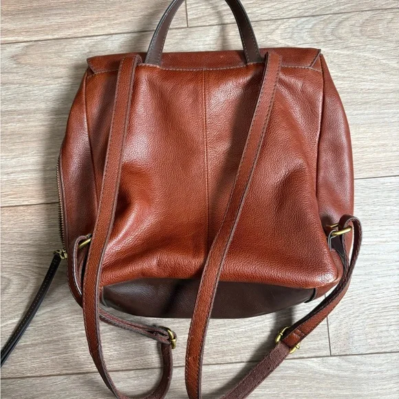 Fossil Brown Leather Backpack - Picture 2 of 7